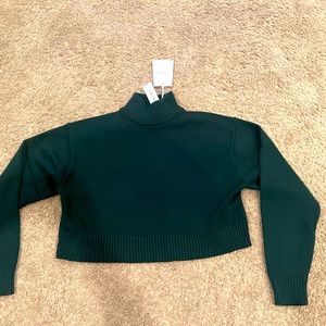 Aritzia Sunday Best- Scottie Turtleneck Cropped Sweater   XS  Forest Green